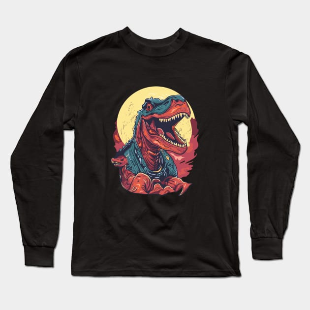 Dinosaur in Space Long Sleeve T-Shirt by eijainspire